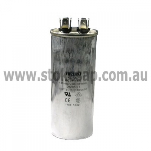 MOTOR RUN CAPACITOR 60 UF 450V 2 PIN ROUND TYPE - Click for more info