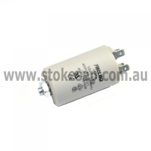 UNIVERSAL MOTOR RUN CAPACITOR 10UF 450V 2 PIN ROUND TYPE - Click for more info